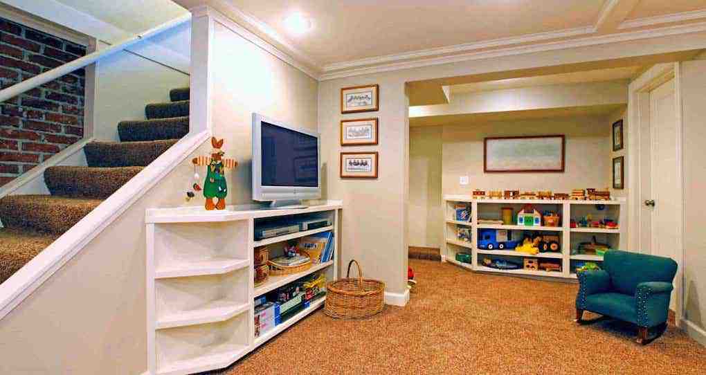 basement renovation ideas book storage