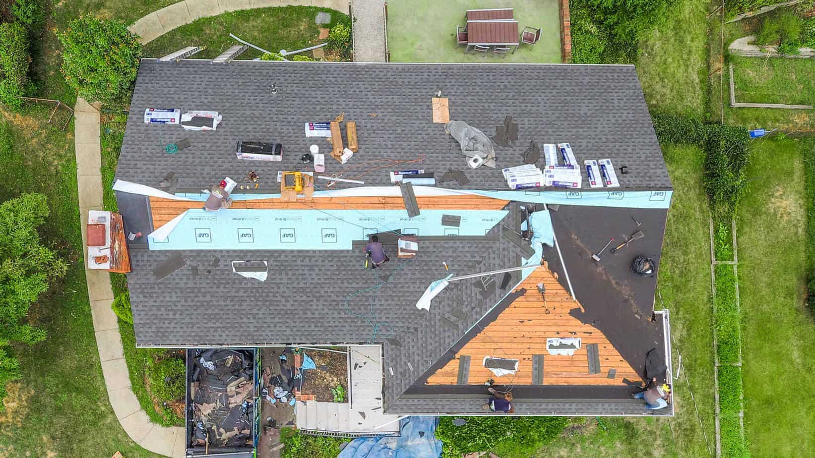 roof replacement on a large home; hiring a roof contractor checklist