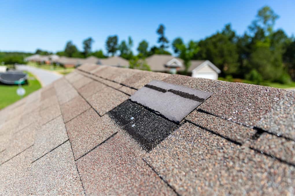 Missing shingles on roof due to storm damage; how to replace shingles that have blown off
