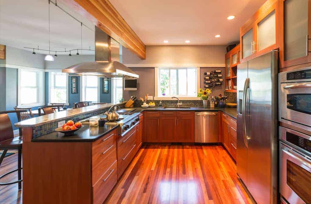 kitchen remodeling ideas in hardwood kitchen